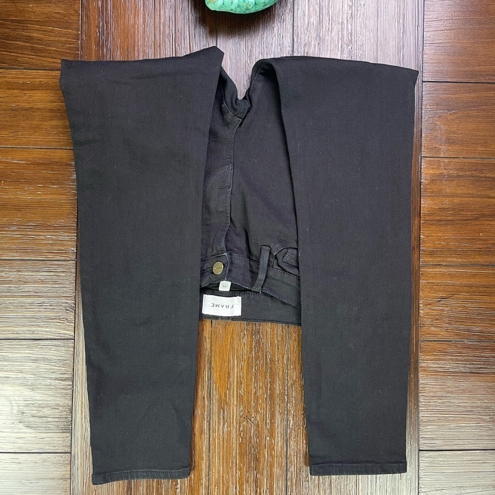 FRAME DENIM Le Skinny de Jeanne Crop Black Denim Jeans Size 26 - Picture 14 of 14